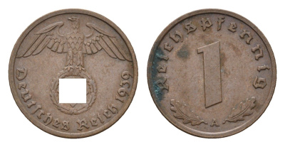 Германия 1 рейхспфенниг 1939 A KM 89, J. 361 бронза 4684-1163