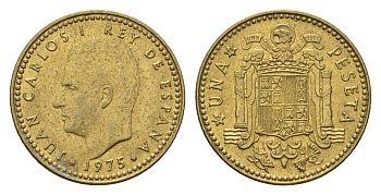 Испания 1 песета 1975 (78) Хуан Карлос I (1975-2014) KM 806 алюминиевая бронза 4684-1051