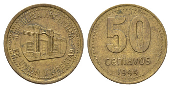 Аргентина 50 сентаво 1994 KM 111 алюминиевая бронза 4573-922
