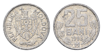 Молдавия (Молдова) 25 бань (бани) 1993 KM 3 алюминий 4694-1062