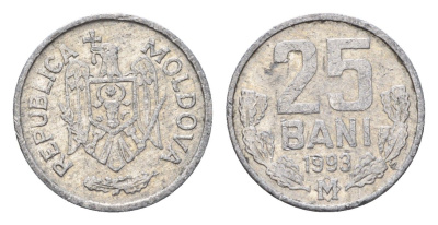 Молдавия (Молдова) 25 бань (бани) 1993 KM 3 алюминий 4694-1062