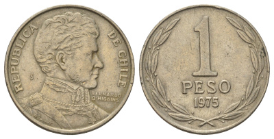 Чили 1 песо 1975 год тип KM 207 медно-никель 4155-115