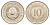Югославия 10 динаров 1980 KM 62 медно-никель UNC 4364-3825