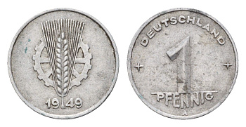 ГДР 1 пфенниг 1949 A KM 1 алюминий 4685-1253