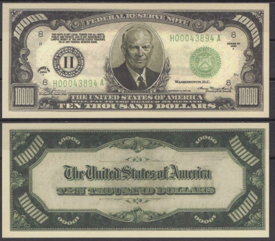 США 10000 долларов 2004 Дуайт Эйзенхауэр бумага UNC (пресс) 7196-10-3
