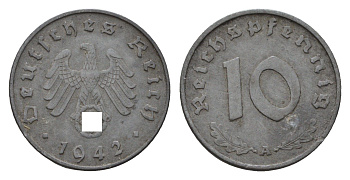 Германия 10 рейхспфеннигов 1942 A KM 101, J. 371 цинк 4685-432