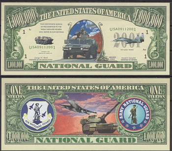 США 1000000 долларов 2002 Национальная гвардия бумага UNC (пресс) 7197-18-2