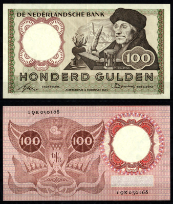 Нидерланды 100 гульденов 1953 Дезидериус Эразм из Роттердама Pick 88 бумага 00-00