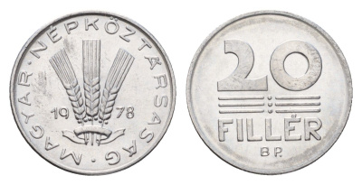 Венгрия 20 филлеров 1978 ВР KM 573 алюминий UNC 183-1243