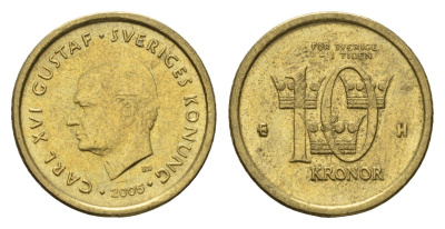 Швеция 10 крон 2005 Карл XVI Густав (1973-) KM 895 нордик 4642-747