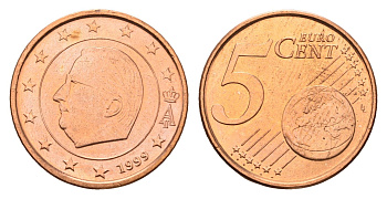 Бельгия 5 евроцентов 1999 Альберт II (1993-2013) KM 226 сталь плакированная медью UNC 4685-213