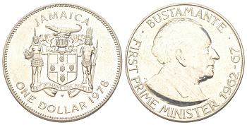Ямайка 1 доллар 1978 тираж 1.566 экземпляров KM 57 медно-никель BU 4578-313