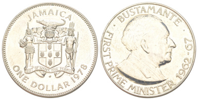 Ямайка 1 доллар 1978 тираж 1.566 экземпляров KM 57 медно-никель BU 4578-313