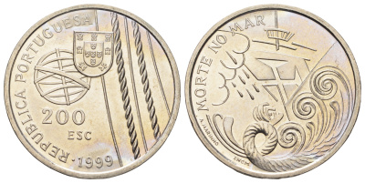 Португалия 200 эскудо 1999 Смерть в море KM 716 медно-никель UNC 1087-3-35