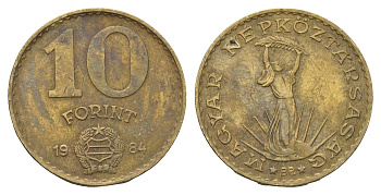 Венгрия 10 форинтов 1984 BP, статуя свободы KM 636 алюминиевая бронза 4145-436