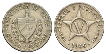 Куба 5 сентаво 1946 KM 11.3 медно-никель 4697-1138