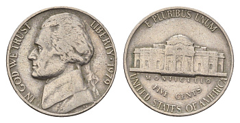 США 5 центов 1979 Джефферсон KM A192 медно-никель 4685-519