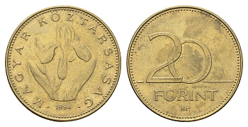 Венгрия 20 форинтов 1994 KM 696 никель латунь UNC 3336-1132