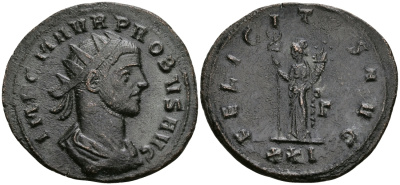 Римская Империя аврелианиан 276 - 282 Проб FELICITAS AVG Сисция about Extremely fine RIC 682 бронза 1073-3-9-4