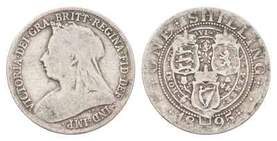 Великобритания 1 шиллинг 1895 Виктория (1837-1901) KM 780, Spink 3940 серебро 27-225