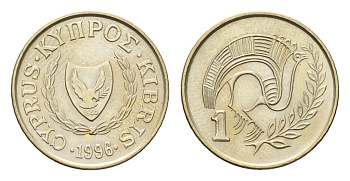Кипр 1 цент 1996 KM 53.3 никель латунь UNC 4618-365