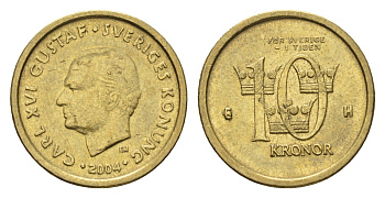Швеция 10 крон 2004 Карл XVI Густав (1973-) KM 895 нордик 4642-655