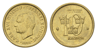 Швеция 10 крон 2004 Карл XVI Густав (1973-) KM 895 нордик 4642-655