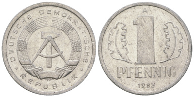 ГДР 1 пфенниг 1983 А KM 8.2 алюминий 4623-453