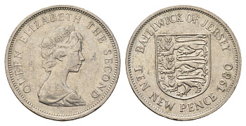 Джерси 10 пенсов 1980 Елизавета II (1952-2022) KM 33 медно-никель 4178-1212