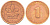 ФРГ 1 ПФЕННИГ 1975 J KM 105, J.380 сталь плакированная медью 4396-1525