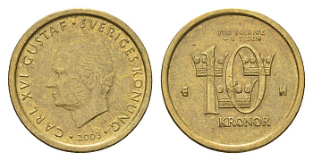 Швеция 10 крон 2003 Карл XVI Густав (1973-) KM 895 нордик 4642-626