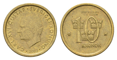 Швеция 10 крон 2003 Карл XVI Густав (1973-) KM 895 нордик 4642-626