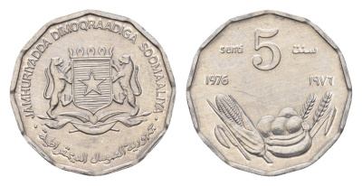 Сомали 5 центов 1976 KM 24 алюминий UNC 4682-633