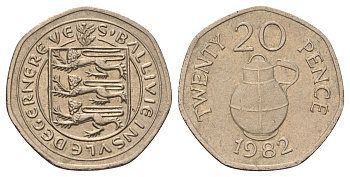 Гернси 20 пенсов 1982 KM 38 медно-никель 4682-513