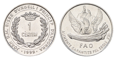 Андорра 1 сантим 1999 ФАО KM 171 алюминий UNC 113-424