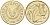 Кипр 2 цента 1991 первый год KM 54.3 никель латунь    4115-414