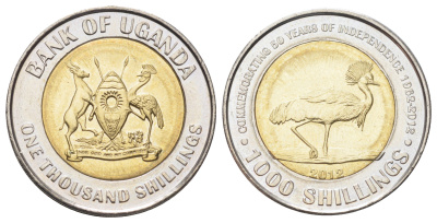 Уганда 1000 шиллингов 2012 50 лет Независимости KM 278 биметалл UNC 4699-841