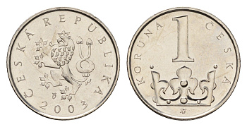 Чехия 1 крона 2003 KM 7 сталь плакированная никелем UNC 4158-625