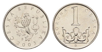 Чехия 1 крона 2003 KM 7 сталь плакированная никелем UNC 4158-625