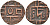 Бутан 1/2 рупии (DEB) 1835-1910 разновидность "SA", вес 3,38 гр. KM 7.2 медь 106-817