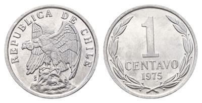 Чили 1 сентаво 1975 год тип KM 203 алюминий UNC 4391-211