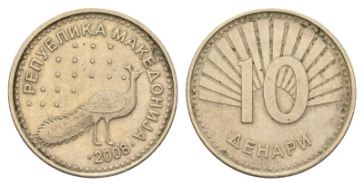 Македония 10 денаров 2008 KM 31 медь цинк никель 4699-315
