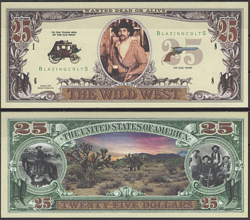 США 25 долларов 2002 дикий запад бумага UNC (пресс) 7196-13-3