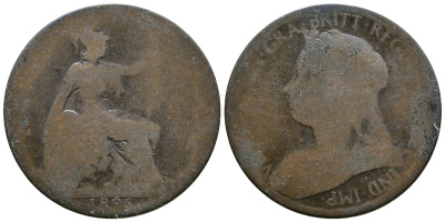 Великобритания 1/2 пенни 1896 Виктория (1837-1901) KM 789, Spink 3962 бронза 08-721