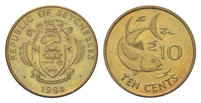 Сейшельские Острова (Сейшелы) 10 центов 1994 KM 48 латунь UNC 4618-758