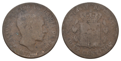 Испания 10 сентимо 1879 ОМ, Альфонсо XII (1874-1885) KM 675 бронза 4389-433