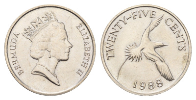 Бермудские острова (Бермуды) 25 центов 1988 KM 47 медно-никель UNC 4391-137