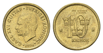 Швеция 10 крон 2004 Карл XVI Густав (1973-) KM 895 нордик 4642-657