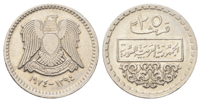 Сирия 25 пиастров 1974 год-тип KM 107 никель 4697-1168