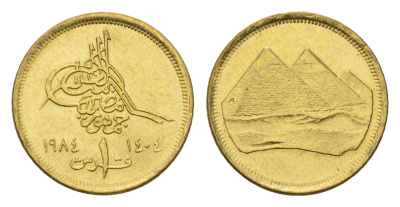 Египет 1 пиастр 1984 KM 553.1 алюминиевая бронза UNC 4682-663